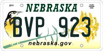 NE license plate BVP923