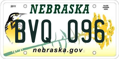 NE license plate BVQ096