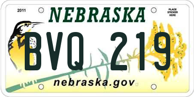 NE license plate BVQ219