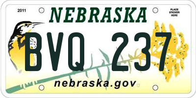 NE license plate BVQ237