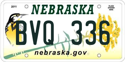 NE license plate BVQ336