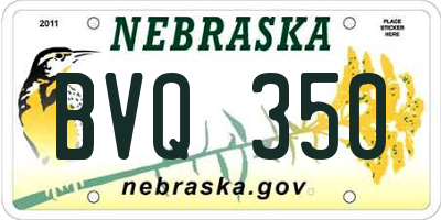 NE license plate BVQ350