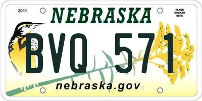 NE license plate BVQ571