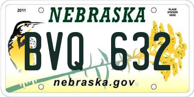 NE license plate BVQ632