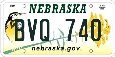 NE license plate BVQ740