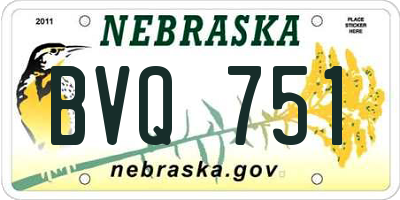 NE license plate BVQ751