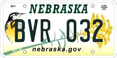NE license plate BVR032