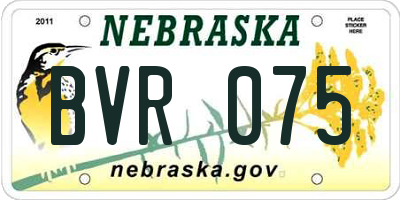 NE license plate BVR075