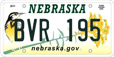 NE license plate BVR195
