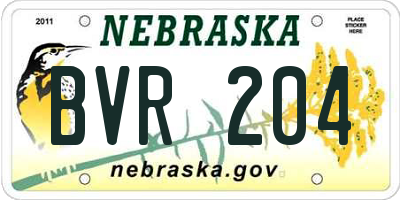 NE license plate BVR204