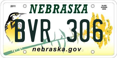 NE license plate BVR306