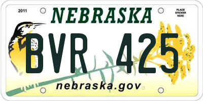 NE license plate BVR425