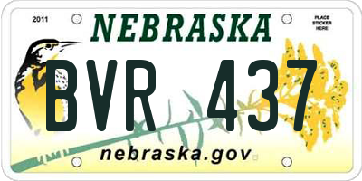 NE license plate BVR437