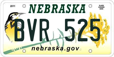 NE license plate BVR525