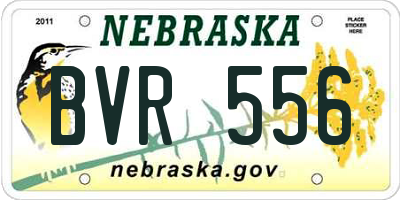 NE license plate BVR556