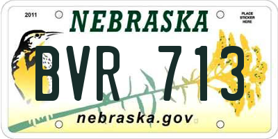 NE license plate BVR713