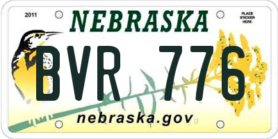 NE license plate BVR776
