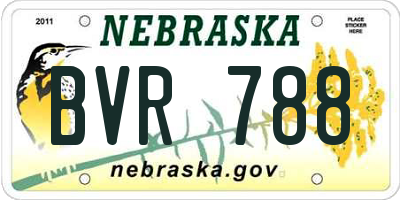NE license plate BVR788