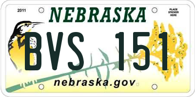 NE license plate BVS151