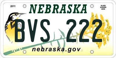 NE license plate BVS222