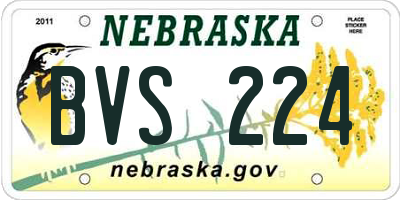 NE license plate BVS224