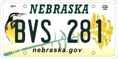 NE license plate BVS281