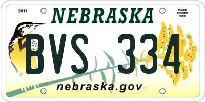 NE license plate BVS334