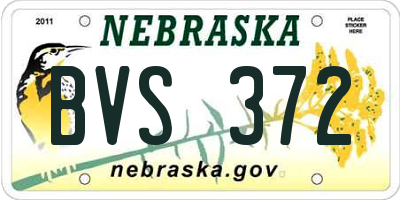 NE license plate BVS372
