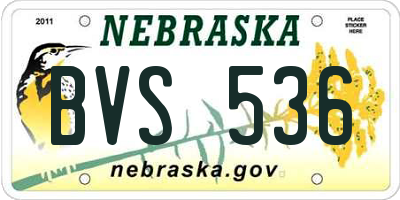 NE license plate BVS536
