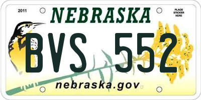 NE license plate BVS552