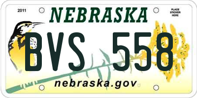 NE license plate BVS558