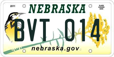 NE license plate BVT014