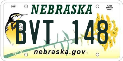 NE license plate BVT148