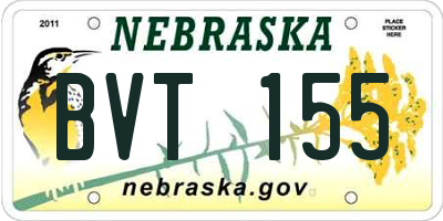 NE license plate BVT155