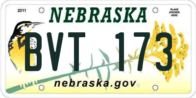 NE license plate BVT173