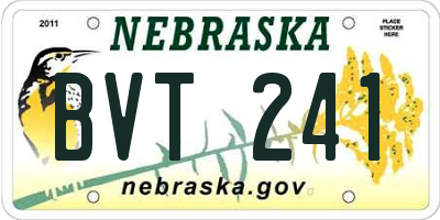 NE license plate BVT241