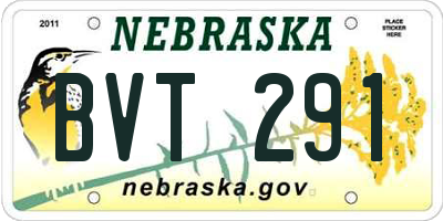 NE license plate BVT291