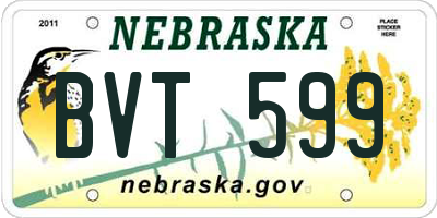 NE license plate BVT599