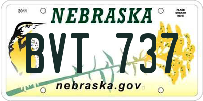 NE license plate BVT737