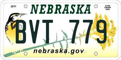 NE license plate BVT779