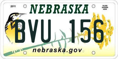 NE license plate BVU156