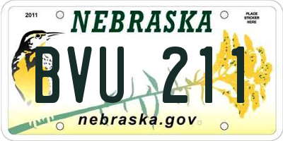 NE license plate BVU211