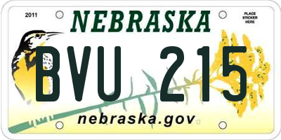 NE license plate BVU215