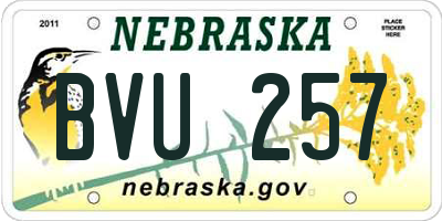 NE license plate BVU257