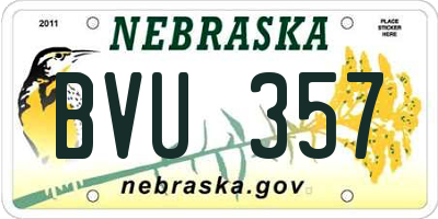 NE license plate BVU357