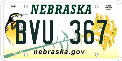 NE license plate BVU367