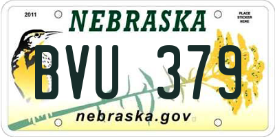 NE license plate BVU379