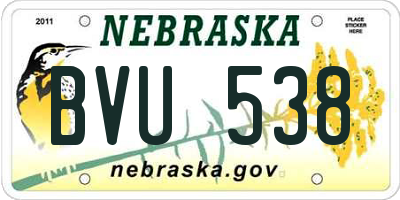 NE license plate BVU538
