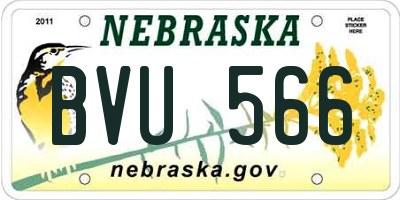 NE license plate BVU566