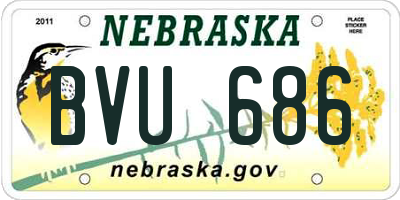 NE license plate BVU686
